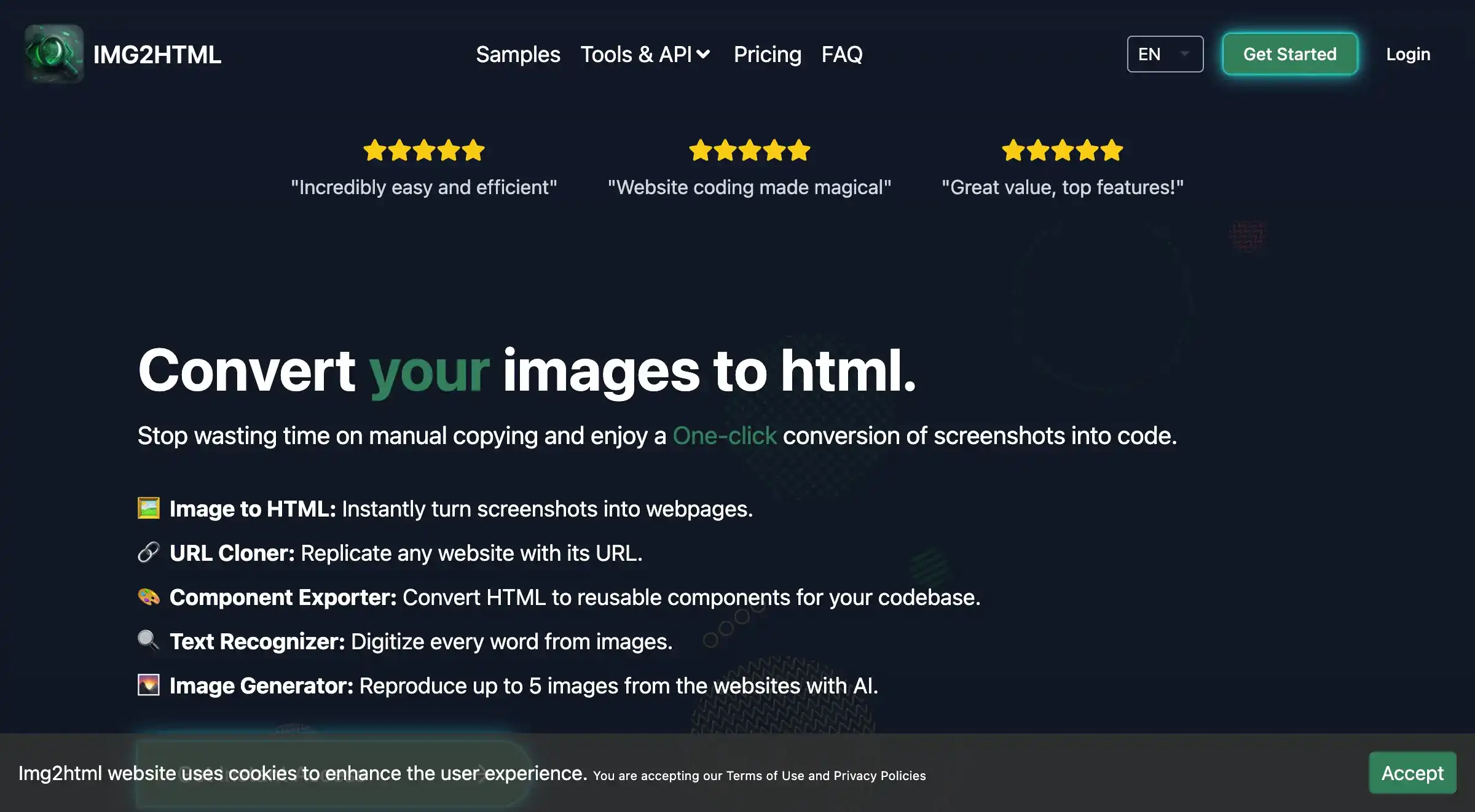 IMG2HTML: Image to HTML CSS code AI converter